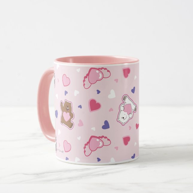 Wir Bare Bears - Valentinisches Herzmuster Tasse (Vorderseite Links)