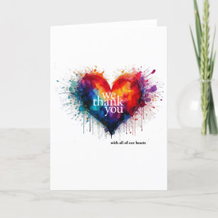 Wir bedanken uns bei allen Herzen Dankeskarte