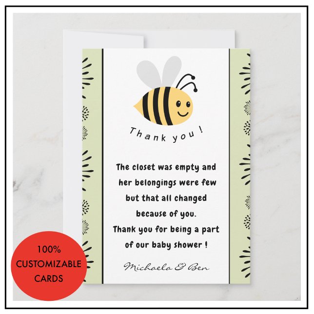 Wir bedanken uns für die Karten Sweet wie auch Bab (Bee-thank-you-cards-Sweet-as-can-bee-Baby-shower-3)