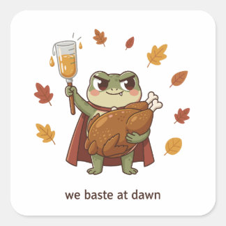 Wir begießen bei Tagesanbruch Frosch Erntedankfest Quadratischer Aufkleber