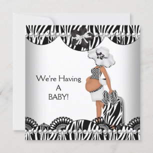 Wir bekommen ein BABY! Schwarz Weiß Zebra Erwarten Ankündigung