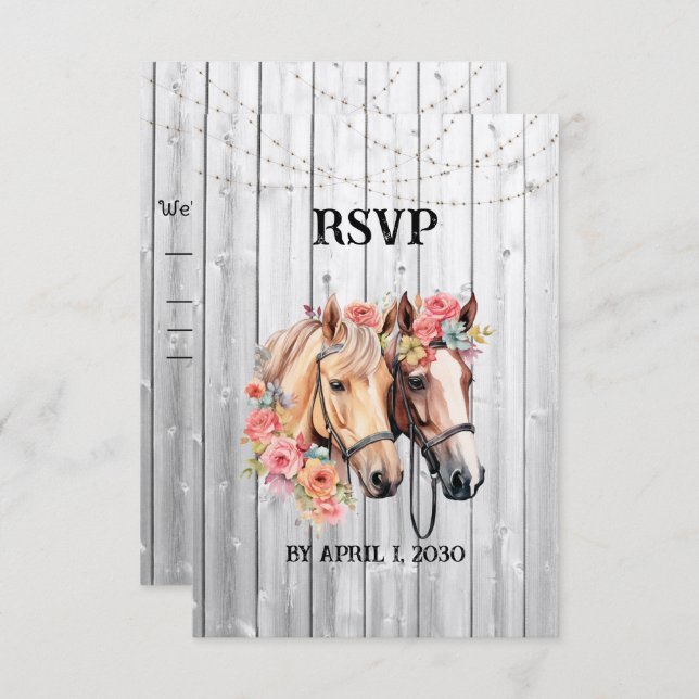 Wir bekommen heftige Western-Hochzeit RSVP Karte (Vorne/Hinten)