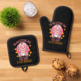 Wir bekommen unser Pelzbaby als Haustier. Ofenhandschuh & Topflappen-Set