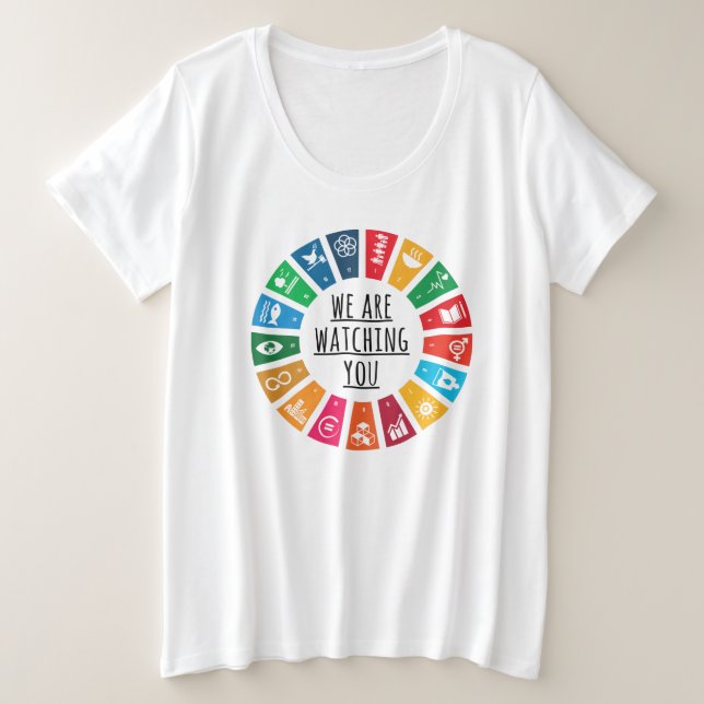 Wir beobachten Sie Große Größe T-Shirt (Design vorne)