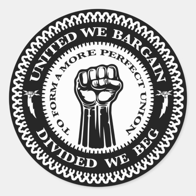 Wir betteln geteilt runder aufkleber (Vorderseite)