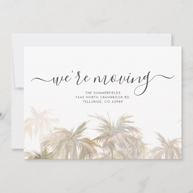 Wir bewegen Adresse Palm Trees bewegt Ankündigung (Vorderseite)