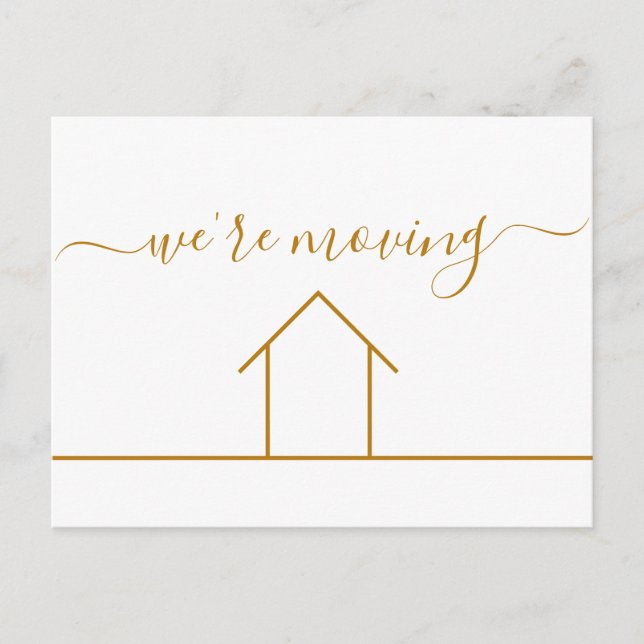 Wir bewegen Chic Gold Änderung der Adresse Neue Zu Postkarte (Vorderseite)