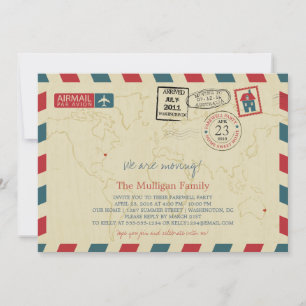 Wir bewegen Luftpost   Abschiedliches Party Einladung