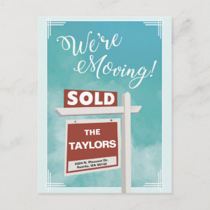Wir bewegen Umzugsankündigung Postkarte