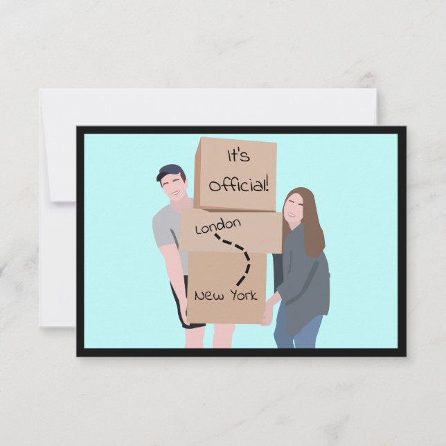 Wir bewegen uns "It's Offiziell" Announcement Card Dankeskarte (Vorderseite)