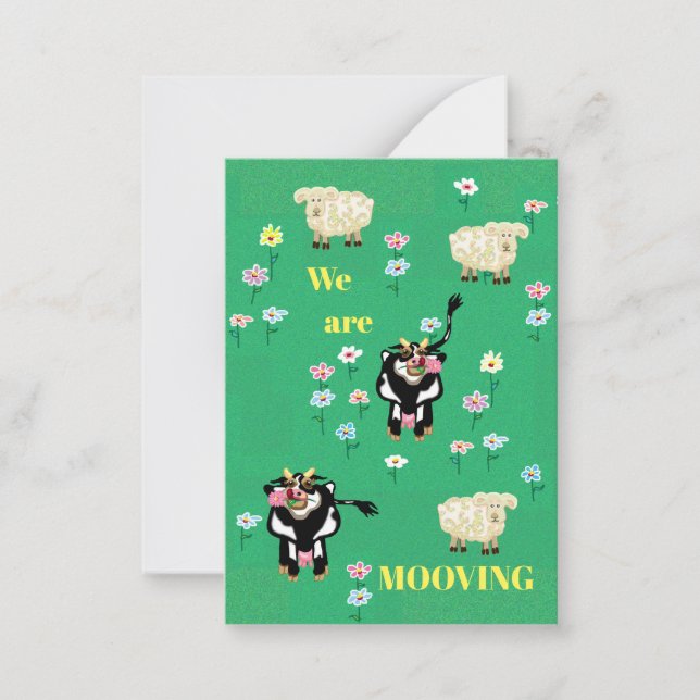 Wir bewegen uns niedlich mitteilungskarte (Vorderseite)