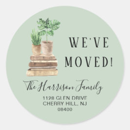 Wir bewegten Boho Pflanze, die Grün Rücksendeadres Runder Aufkleber