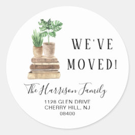 Wir bewegten Boho Pflanze Rücksendeadresse Runder Aufkleber