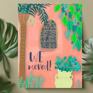 Wir bewegten neue Zuhause Pink Garden Exotic Palm  Postkarte