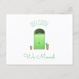 Wir bewegten neuen Adressen-Südwestgrün-Tür-Kaktus Ankündigungspostkarte
