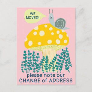 WIR BEWEGTEN Whimsical Snail Magical Mushroom NEU  Postkarte
