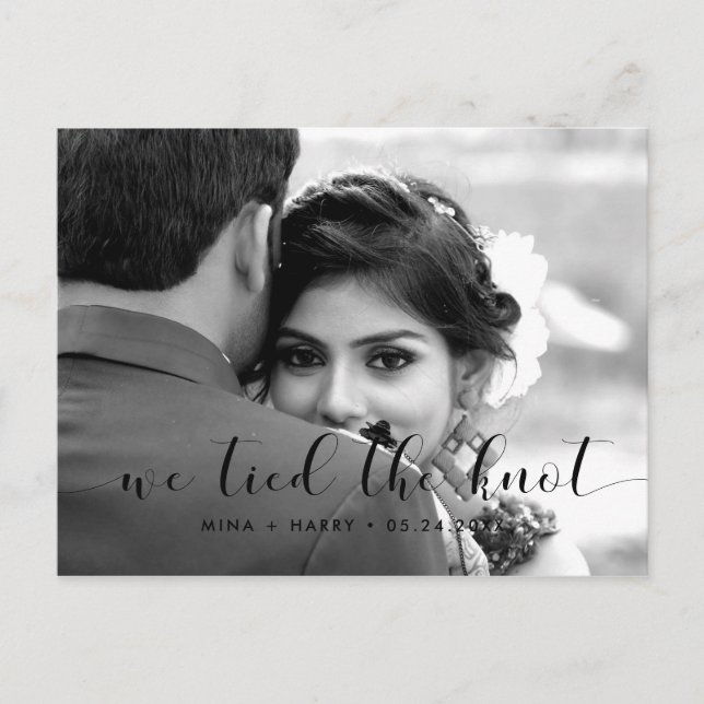 Wir binden das Foto des Knotens Elegantes Design a Postkarte (Vorderseite)