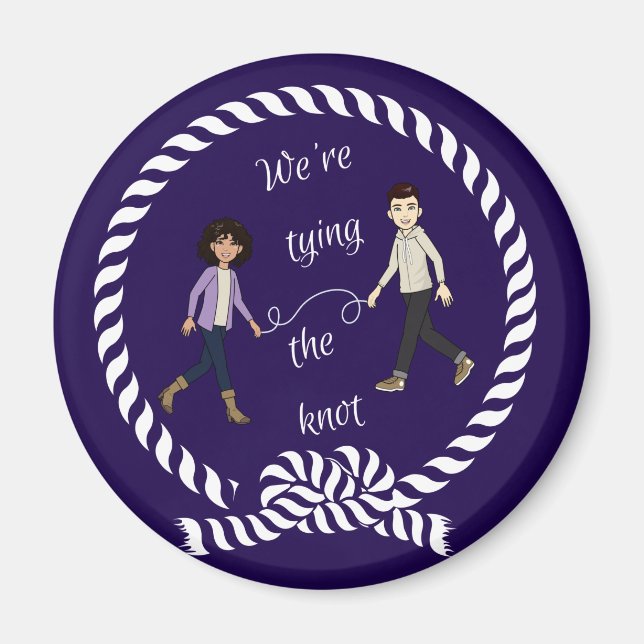 Wir binden das knot-nautikfarbene Anime Magnet (Vorne)