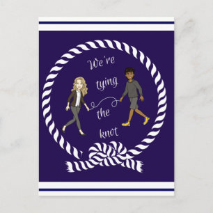 Wir binden das knot-nautikfarbene Anime Postkarte