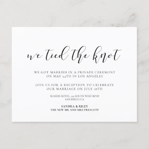 Wir binden den Knoten Elegant Design Ankündigung Postkarte