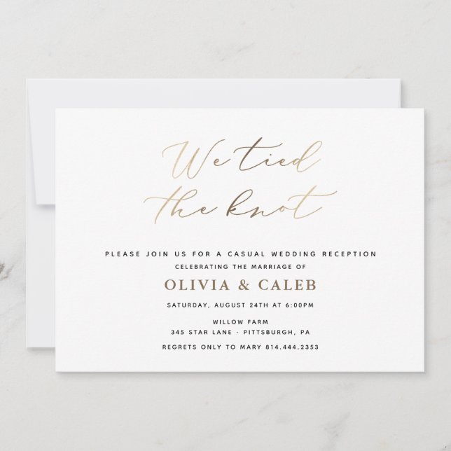 Wir binden die Einladung zur Hochzeitsempfehlung a (Vorderseite)