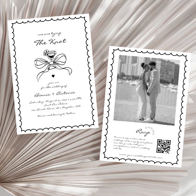 Wir binden die handgezeichnete Cocktail-Hochzeit Einladung (Von Creator hochgeladen)