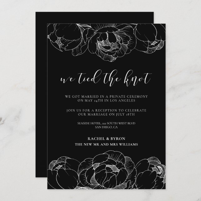 Wir binden die Hochzeitsankündigung der Knochen Einladung (Vorne/Hinten)