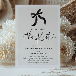 Wir binden die Knot Black Bow Engagement Party Einladung