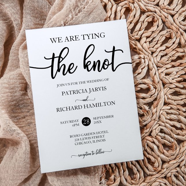 Wir binden die knot-chic-kalligraphische Hochzeit Einladung (Von Creator hochgeladen)