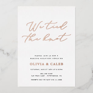 Wir binden die Knot-Elopement-Feier Real Folieneinladung