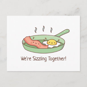 Wir braten zusammen, süßer Speck und Ei Postkarte