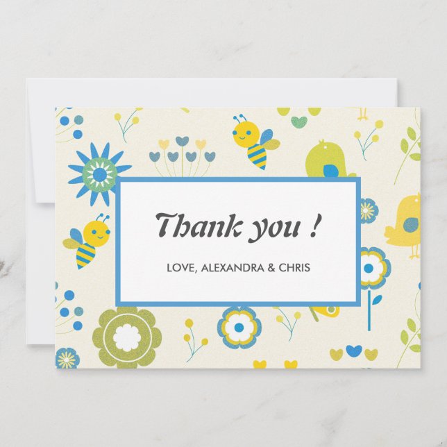 Wir danken Mommy für die Babydusche Dankeskarte (Vorderseite)