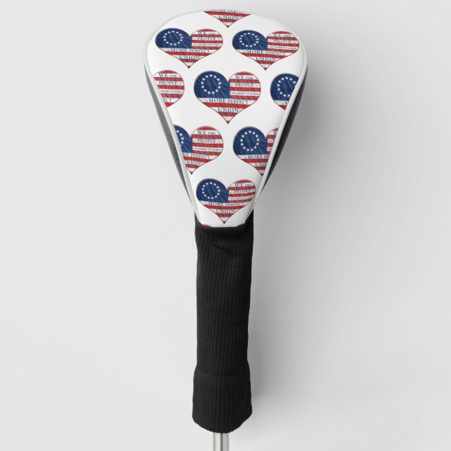 Wir, das amerikanische Flaggenherz Golf Headcover (Vorderseite)