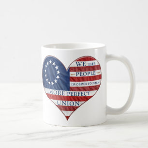 Wir, das amerikanische Flaggenherz Kaffeetasse