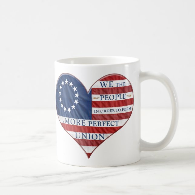 Wir, das amerikanische Flaggenherz Kaffeetasse (Rechts)