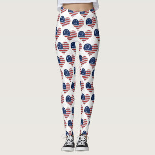 Wir, das amerikanische Flaggenherz Leggings