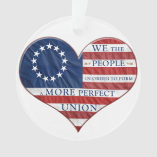 Wir, das amerikanische Flaggenherz Ornament