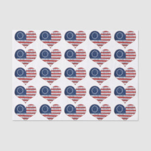 Wir, das amerikanische Flaggenherz Seidenpapier