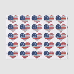 Wir, das amerikanische Flaggenherz Seidenpapier