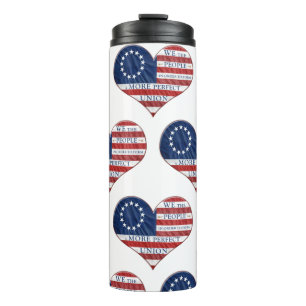 Wir, das amerikanische Flaggenherz Thermosbecher