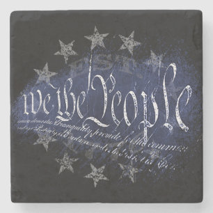 WIR DAS VOLK 13 Sterne Amerikanische Flagge 1776 Steinuntersetzer