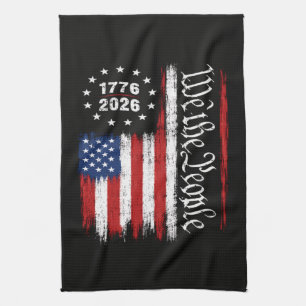 Wir das Volk 1776 2026 Patriotische Flagge Geschirrtuch