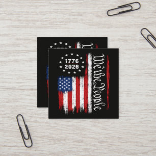 Wir das Volk 1776 2026 Patriotische Flagge Quadratische Visitenkarte