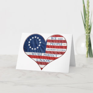 Wir das Volk Amerikanische Flagge Herz Karte