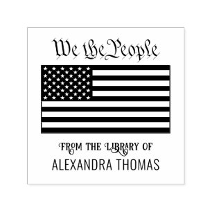Wir das Volk USA Amerikanische Flagge Bibliotheksb Permastempel
