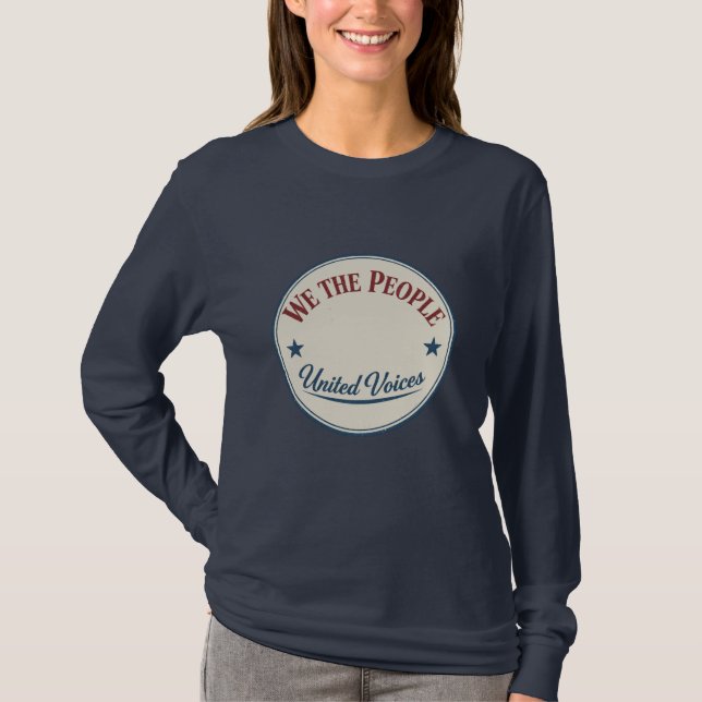 Wir, das Volk, Vintage-Abzeichen T-Shirt (Vorderseite)