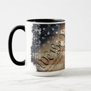 WIR DAS VOLK VINTAGE-AMERIKANISCHE FLAGGE TASSE