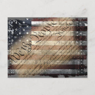 WIR DAS VOLK VINTAGE INDUSTRIAL USA-FLAGGE Postkar Postkarte