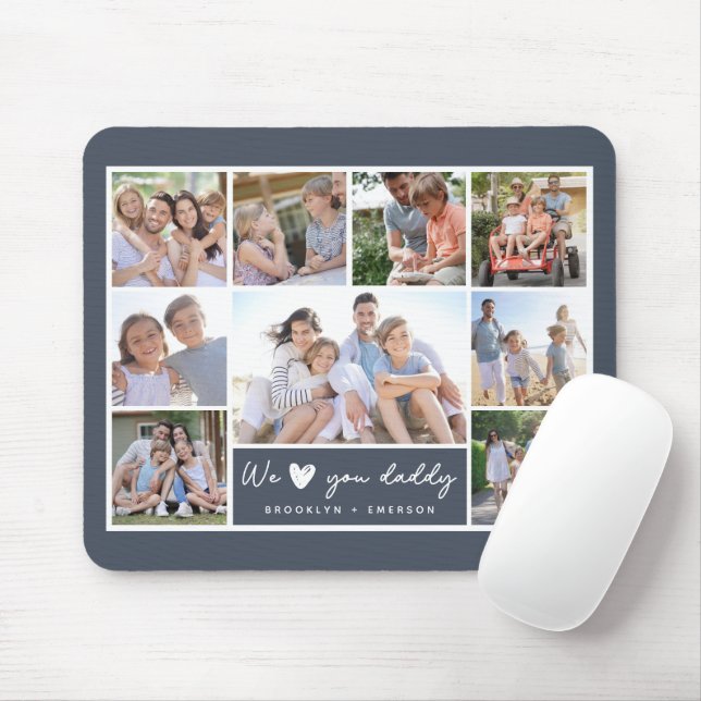 Wir ♥ Dich Papa Foto Collage Mousepad (Mit Mouse)