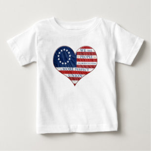 Wir, die amerikanische Fahne Herz Baby T - Shirt